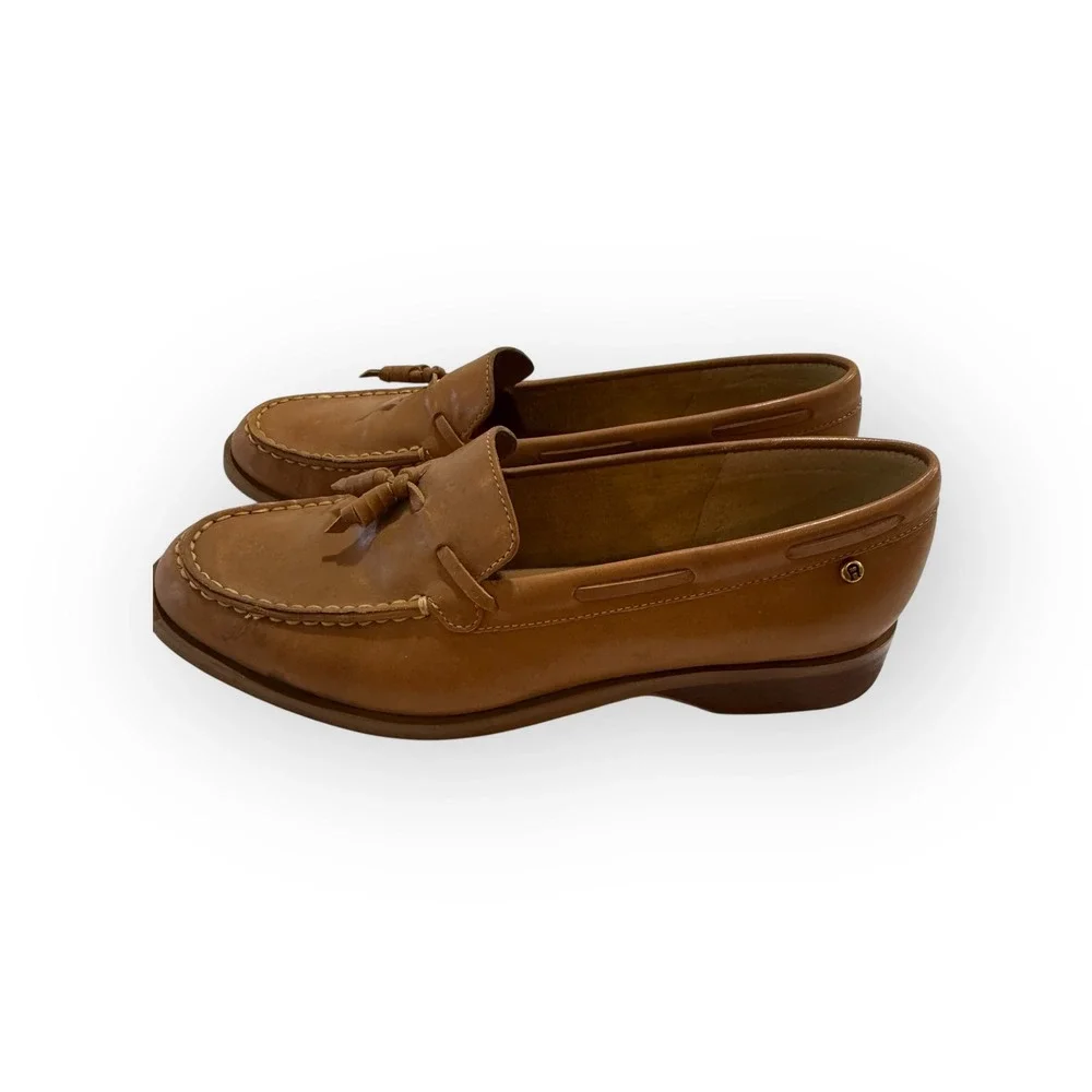 Etienne Aigner Tan Leather Tassel‎ Loafer Shoes Womens Size 6.5